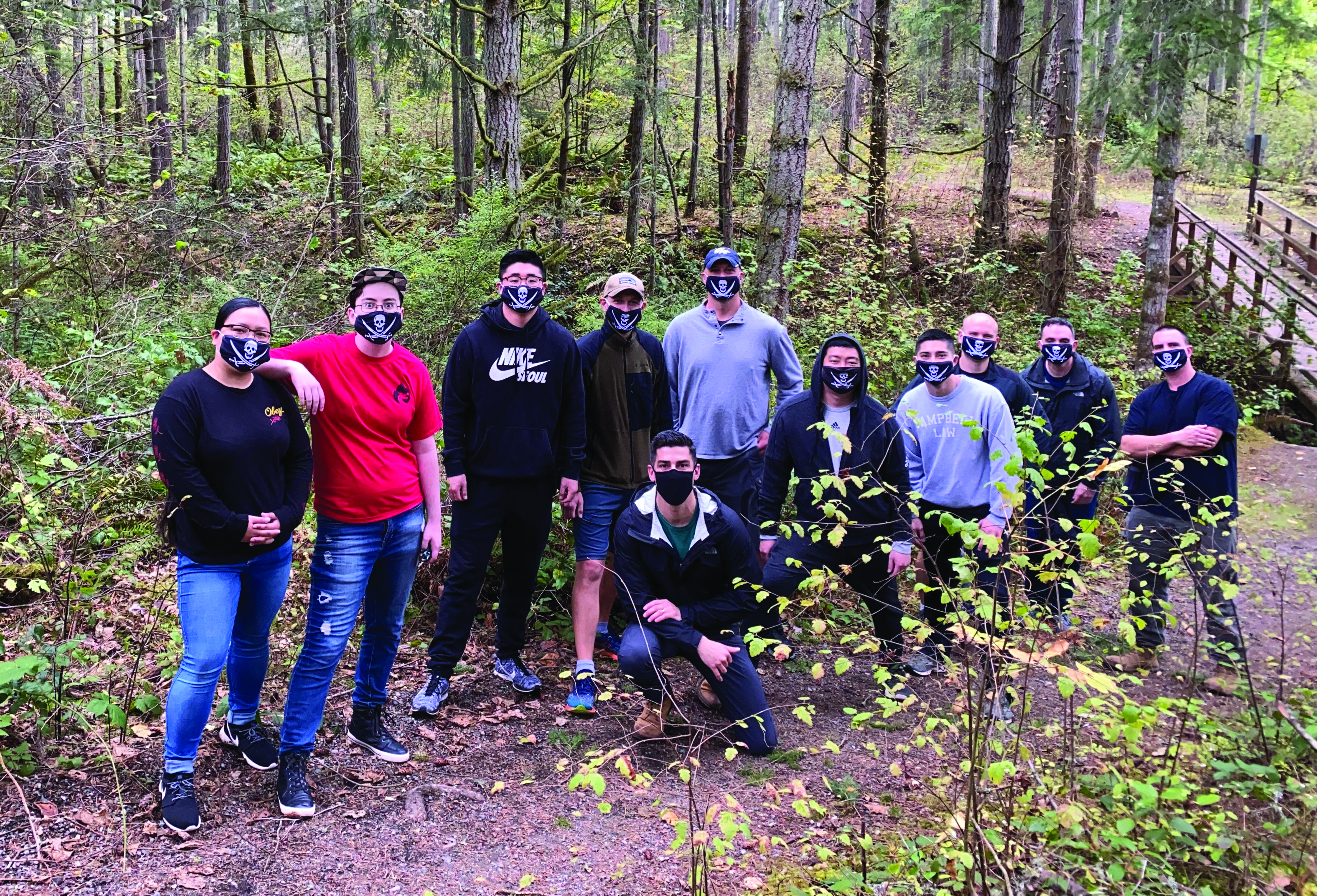 Hardworking JBLM TDS gets in a hike during the monthly TDS Social Day! Top row L to R: SPC La Rosa, SPC Clarno, CPT Baek, CPT Bowyer, Mr. Parker. Bottom L to R: CPT Harnish, CPT Kim, CPT Hall, CPT Hanzeli, CPT Deel, and SGT Mortimer.